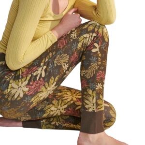 SATURDAY SUNDAY x ANTHROPOLOGIE Samia Green Floral Jogger Leggings